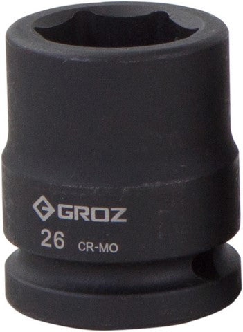 Impact Socket Hex Groz 3/4"  Dr 26Mm Crmo