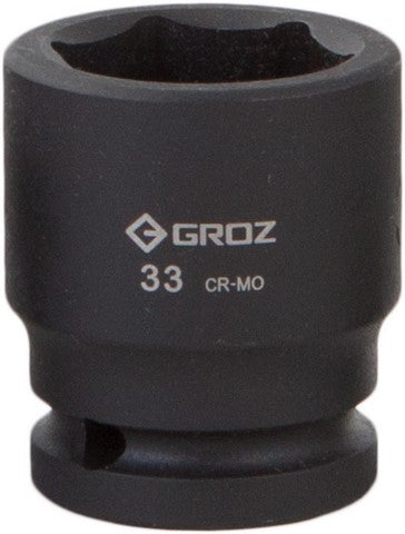 Impact Socket Hex Groz 3/4"  Dr 33Mm Crmo