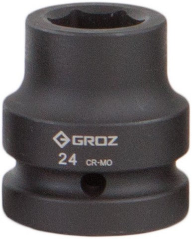 Impact Socket Hex Groz 1"  Dr 24Mm Crmo
