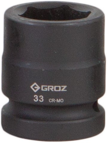Impact Socket Hex Groz 1"  Dr 33Mm Crmomo