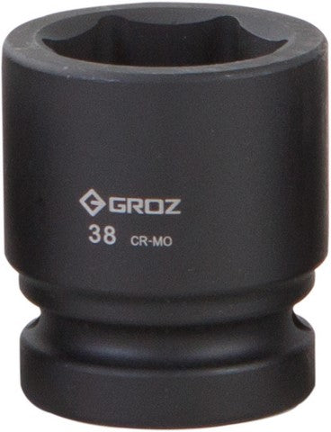 Impact Socket Hex Groz 1"  Dr 38Mm Crmo