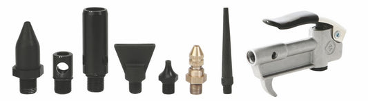 Groz Met Body Air Blow Gun Industrial 8Pc -1Gun7Tips