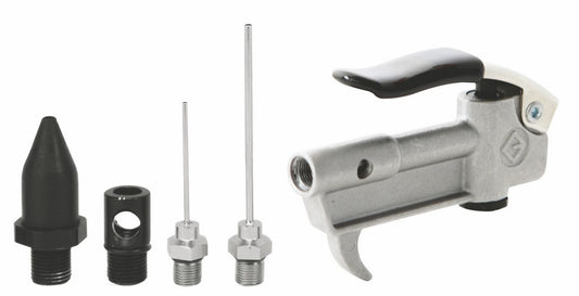 Groz Metal Body Air Blow Gun General Purpose 5Pc-1Gun4Tips