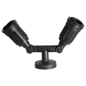 Brightstar GS005/2 Black Polypropylene IP54 Garden Spot with Swivel Arm for 2 x ES Par 38 Bulbs