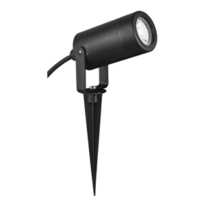 Brightstar GS012 Black LED Garden Spike with Glass Cover, IP44 (Bulb Not Included)