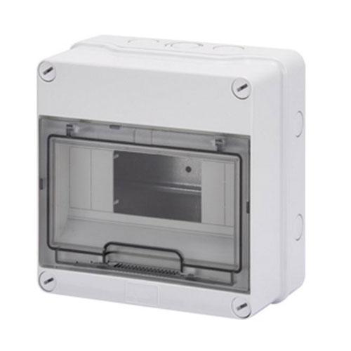 Gewiss Grey Surface Distribution Board Clear Door 1X8M