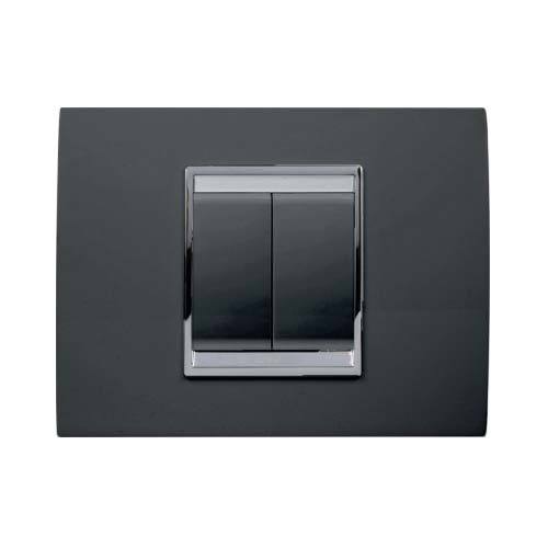 Gewiss Chorus Lux 2 Lever Light Switch - Toner Black