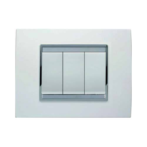 Gewiss Chorus Lux 3 Lever Light Switch - Milk White