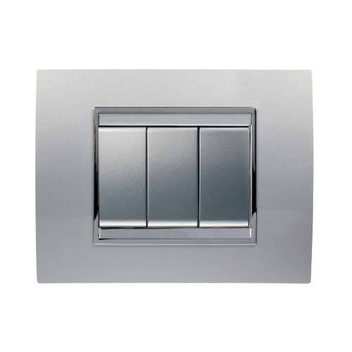 Gewiss Chorus Lux 3 Lever Light Switch - Titanium