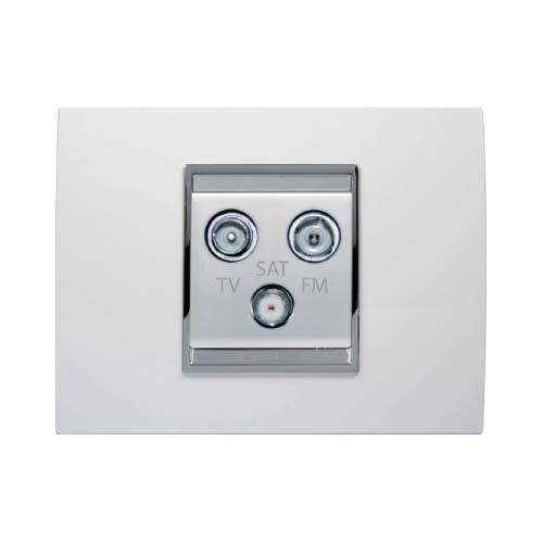 Gewiss Chorus Lux Tv / Fm / Satellite Socket Outlet - Milk White
