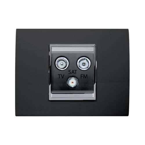 Gewiss Chorus Lux Tv / Fm / Satellite Socket Outlet - Toner Black