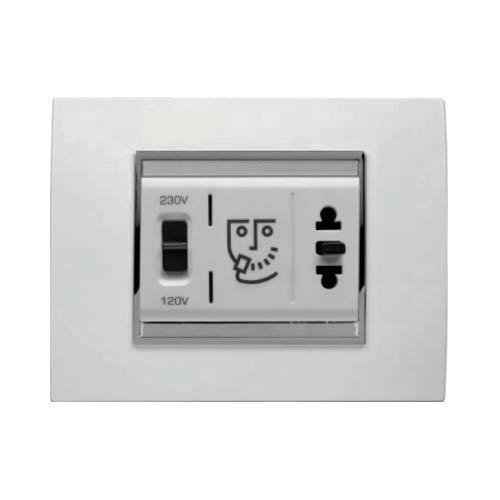 Gewiss Chorus Lux Shaver Socket - Milk White