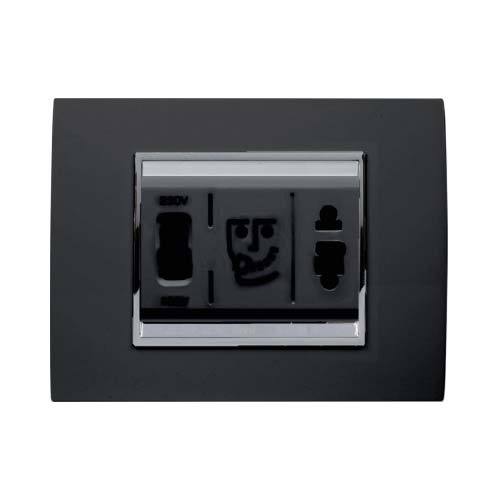 Gewiss Chorus Lux Shaver Socket - Toner Black