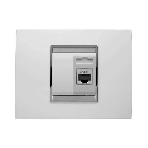 Gewiss Chorus Lux Rj45 Data Socket With 1M Blank - Milk White