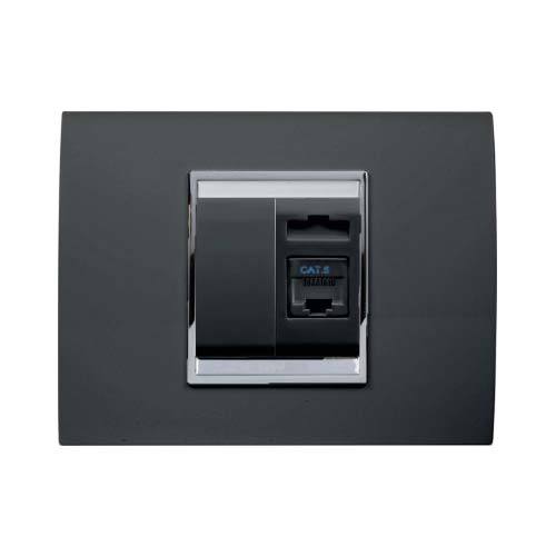 Gewiss Chorus Lux Rj45 Data Socket With 1M Blank - Toner Black
