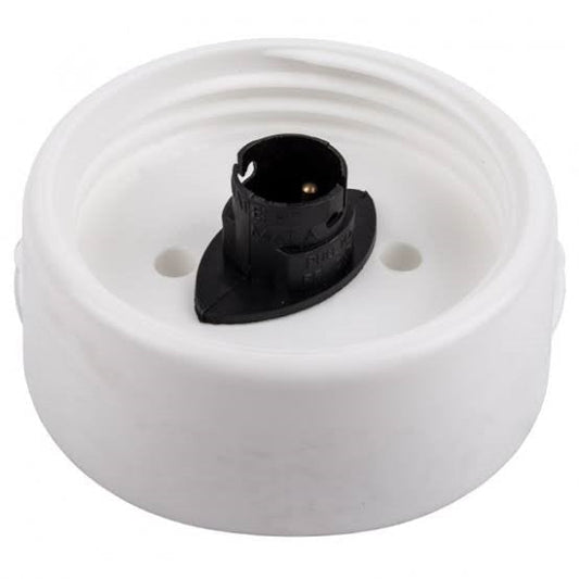 8" White Fibre Glass Gallery with Porcelain Lampholder