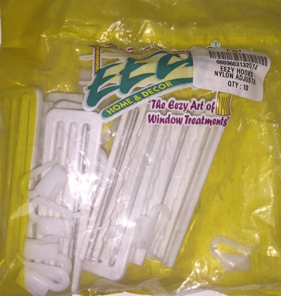 Curtain Hooks Nylon Adjust900Le Pkt10