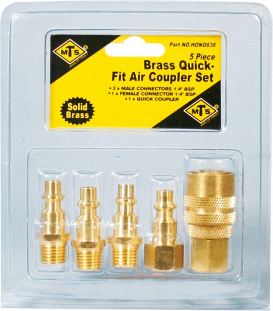 Coupler Mts Quick Air Brass Set 5Pcs