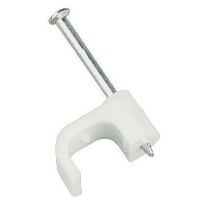 White 5mm Flat Cable Clips (Pack of 100) for Securing Cables