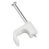 10.5mm White Flat Cable Clips for 2.5mm Flat Twin Cable (Pack of 100)