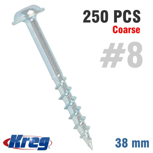 Kreg Pocket Hole Screws 1.5' #8 Coarse Washer Head X250