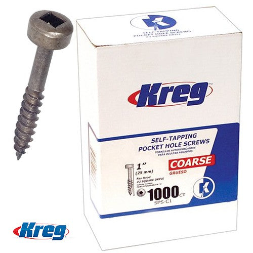 Kreg Wood Screw 1' Coarse 1000Ct