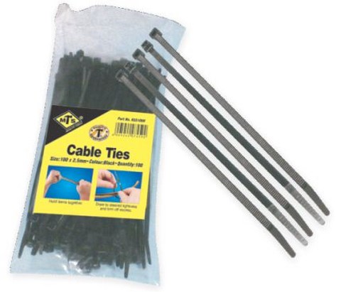 Cabletie Ht Black 390X4.6Mm Pk100 T50L