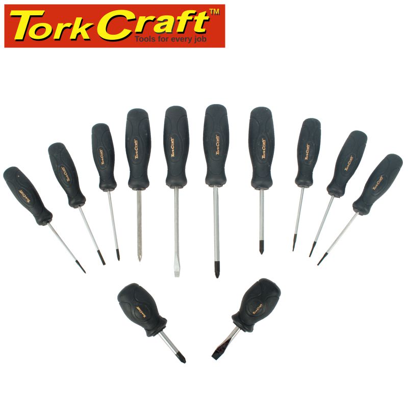 Screwdriver Set 12Pc Crv Black Handle