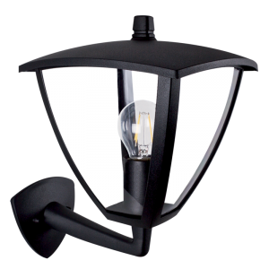 Brightstar L051 Black 4-Panel Die Cast Aluminium Up Facing Outdoor Lantern (IP44)