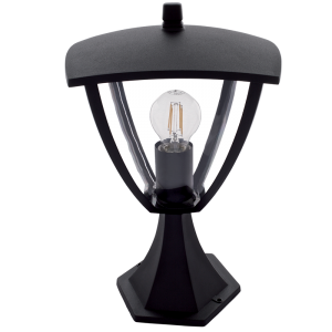 Brightstar L052 Black 4-Panel Die-Cast Aluminium Outdoor Pillar Lantern
