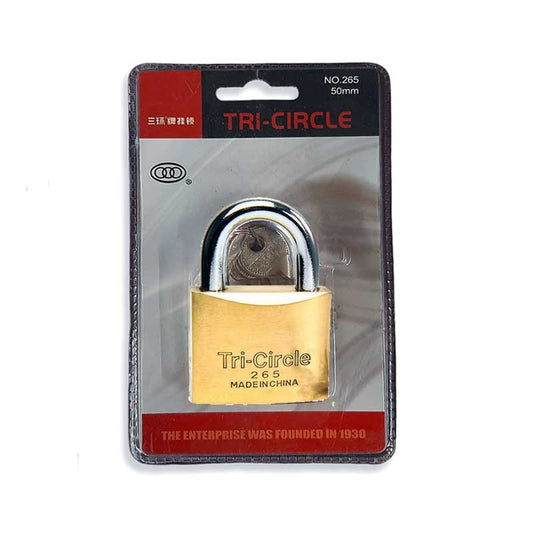 Lock Padlock Tricircle Brass 63Mm Blist 266C