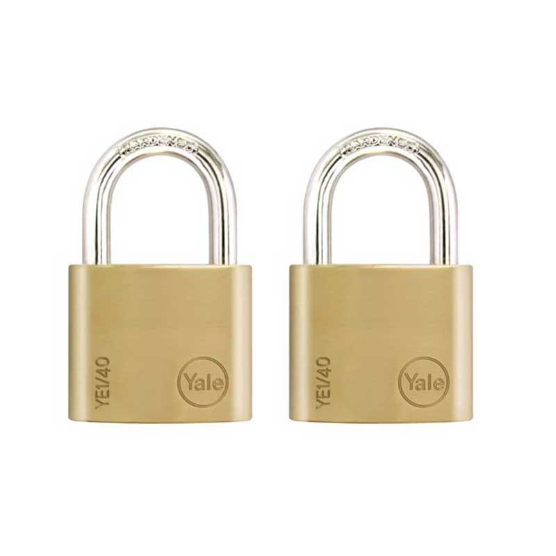 Padlock Solid Br 40Mm Duo Pack Yale Blister Ye1/40/122/2
