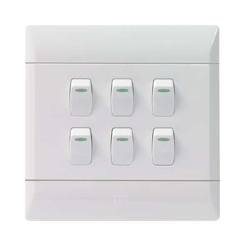 Cbi Pvc 6 Lever 1 Way Light Switch