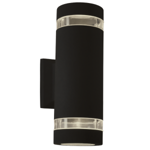 Brightstar L131 Black Die-Cast Aluminium Outdoor Wall Bracket with Up/Down Facing Glass and IP44 Rating