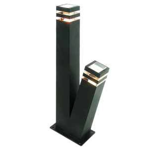 Brightstar L175 Black Die Cast Aluminium Bollard Light (IP44, 2 x 14W ES)