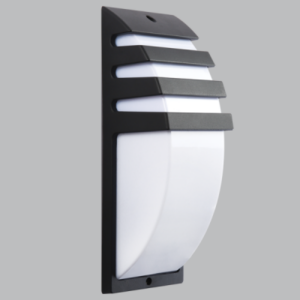 Brightstar L236 Black Die-Cast Aluminium Half Lantern with White Perspex Cover (IP44, E27 18W)
