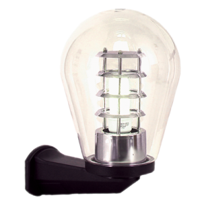 Brightstar L304 Clear Outdoor Lantern with PVC Base and Oval Polycarbonate Cover (IP44, 1 x 14W ES)