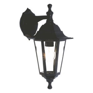 Brightstar L321 6-Panel Down Facing PVC Outdoor Lantern, IP44 (Black/White)