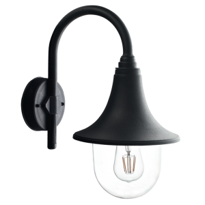 Brightstar L333 Black PVC Outdoor Lantern, IP44 Rated, 18W ES/LED Compatible