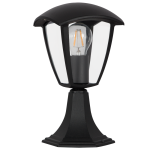 Brightstar L362 Black Die Cast Aluminium 4-Panel Outdoor Pillar Lantern, IP44