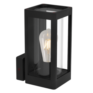 Brightstar L369 Matt Black Up Facing Aluminium Outdoor Lantern with Clear Glass (IP44)