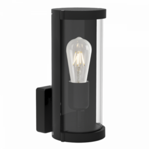Brightstar L370 Matt Black Up Facing Aluminium Outdoor Lantern with Clear Glass (IP44)