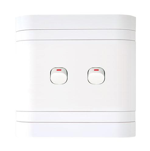 Lesco Cover Strip 2 Lever, 1 Way Switch - Square