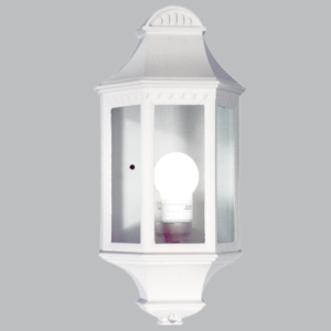 Brightstar L4999 Die-Cast Aluminium 3-Panel Half Lantern with Clear Glass (Black or White)
