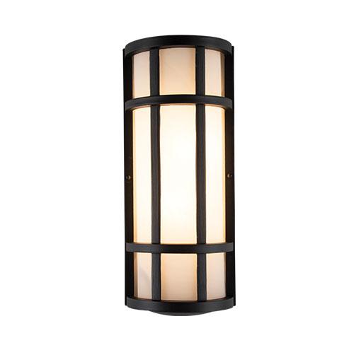 Aluminium Wall Bracket With Frosted Glass - Black