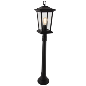 Brightstar L515 Black Aluminium Standing Lantern with Clear Glass, IP54