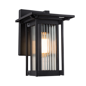 Brightstar L516 Black Down Facing Aluminium Outdoor Lantern with Opaque Glass (IP54)
