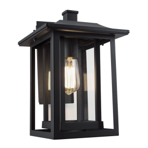 Brightstar L518 Black Down Facing Die-Cast Aluminium Outdoor Lantern with Clear Glass (IP54)