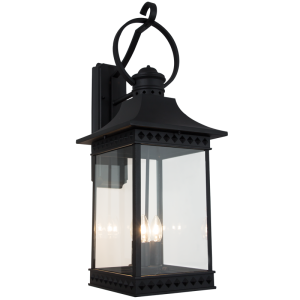 Brightstar L520 Black Down Facing Die-Cast Aluminium Outdoor Lantern with Clear Glass