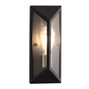 Brightstar L524 Black and Gold Metal Outdoor Lantern with Speckled Glass, IP54